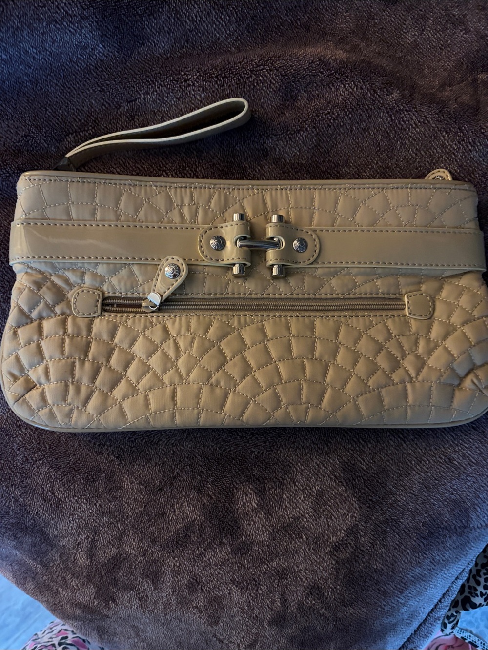 Vera Bradley Quilted Wristlet Clutch in Taupe